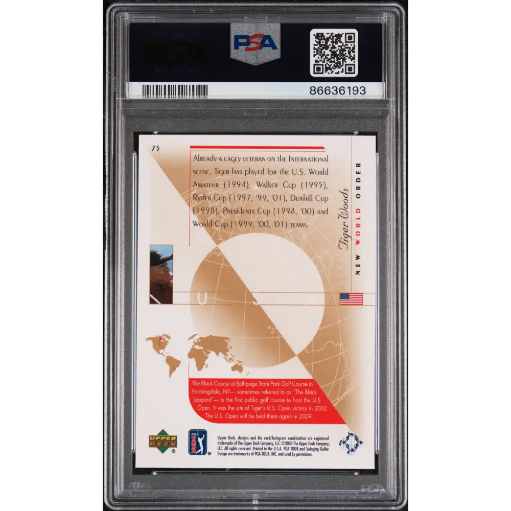2003 UPPER DECK GOLF TIGER WOODS #75 - PSA 10 - Graded Sports Cards PSA 10
