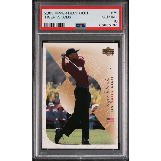 2003 UPPER DECK GOLF TIGER WOODS #75 - PSA 10 - Graded Sports Cards PSA 10