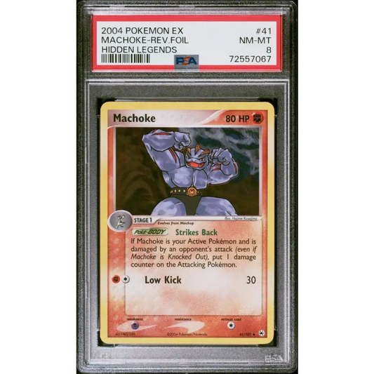 2004 Pokemon Ex Hidden Legends #41 Machoke-Rev.Foil Hidden Legends PSA 8
