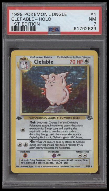 Clefable-Holo 1999 Pokemon Jungle #1 1st Edition PSA 7