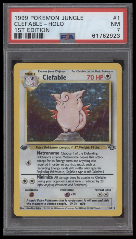 Clefable-Holo 1999 Pokemon Jungle #1 1st Edition PSA 7