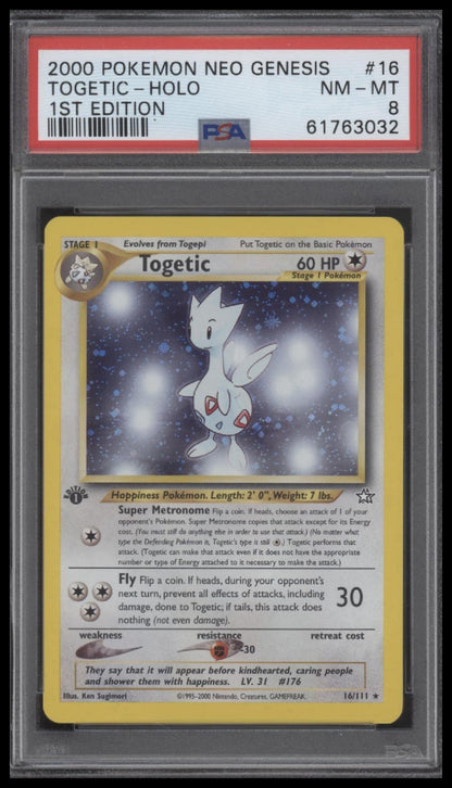 Togetic-Holo 2000 Pokemon Neo Genesis 1st Edition #16 1st Edition PSA 8