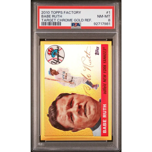 2010 Topps Chrome Gold Refractor #1 Babe Ruth Target Chrome Gold Ref. PSA 8
