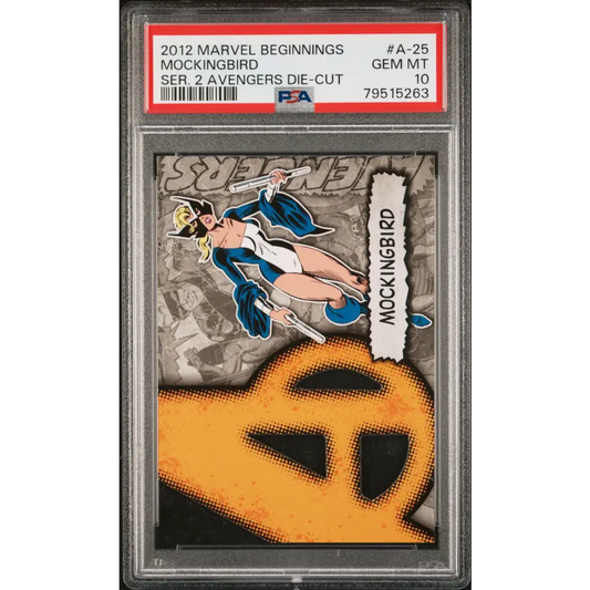 2012 MARVEL BEGINNINGS SERIES 2 AVENGERS DIE-CUT MOCKINGBIRD #A-25 - PSA 10 - Graded Marvel PSA 10