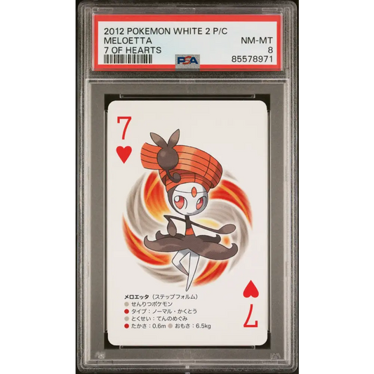2012 POKEMON WHITE 2 PLAYING CARDS MELOETTA - PSA 8 - Graded Pokémon PSA 8