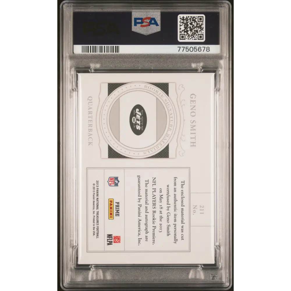2013 Panini National Treasures #211 Geno Smith Autograph Mat-Black PSA 9