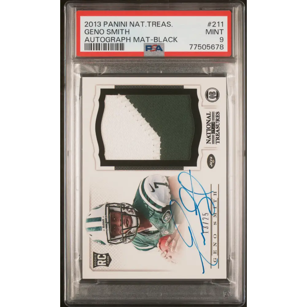 2013 Panini National Treasures #211 Geno Smith Autograph Mat-Black PSA 9