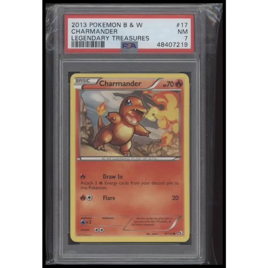 2013 Pokemon Black & White #17 Charmander Legendary Treasures PSA 7