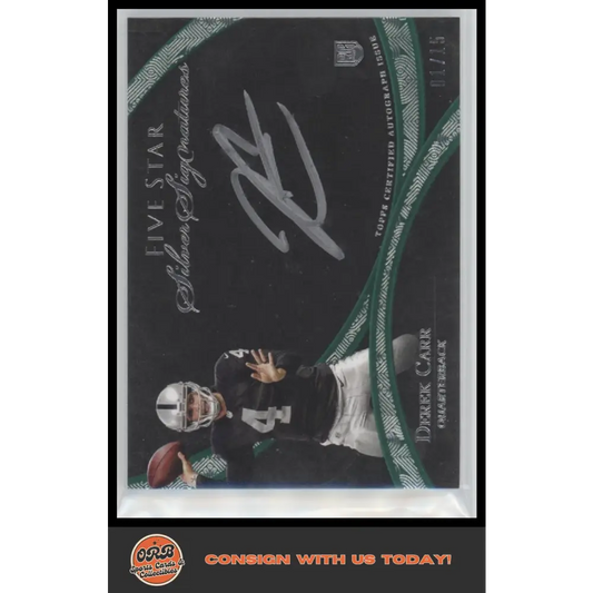 2014 Topps Five Star Derek Carr Rookie Patch Auto /49 - Trading Card