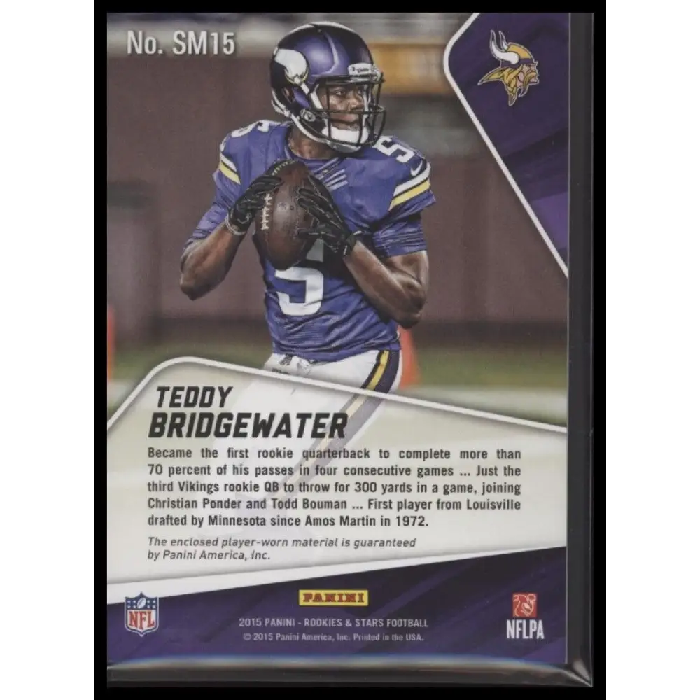 2015 Panini Rookies & Stars Teddy Bridgewater Longevity Star Materials #/50