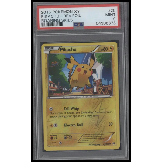 2015 Pokemon Xy Roaring Skies #20 Pikachu-Rev.Foil Roaring Skies PSA 9