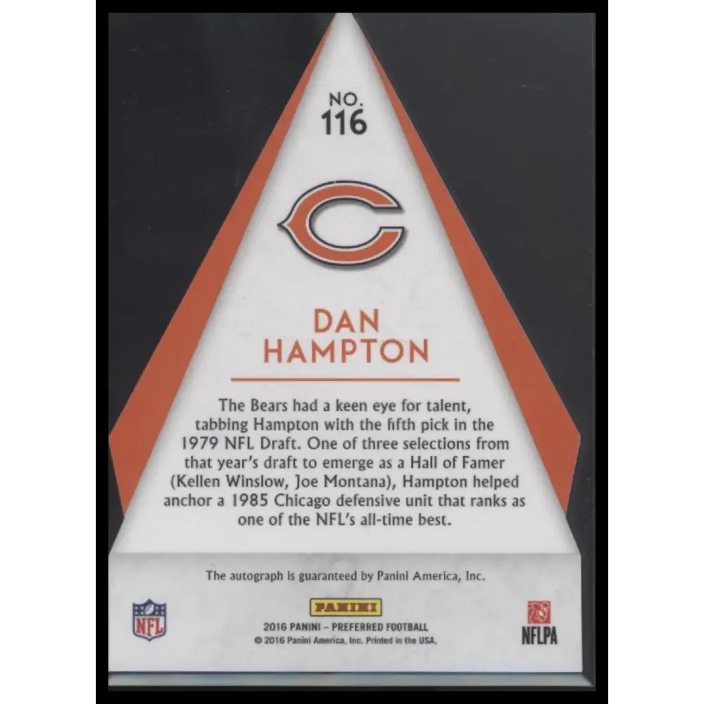 2016 Panini Preferred #116 Dan Hampton Blue #/35