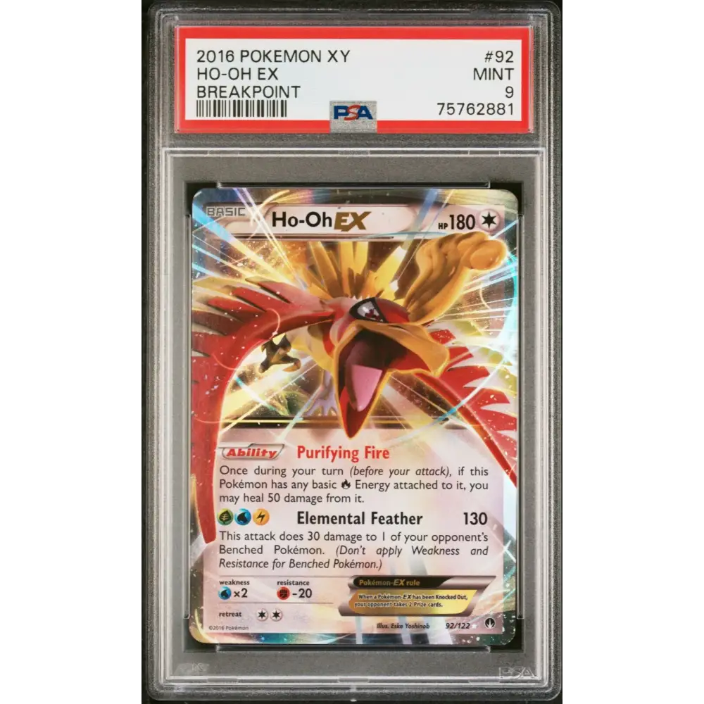 2016 Pokemon Xy Breakpoint #92 Ho-Oh Ex Breakpoint PSA 9