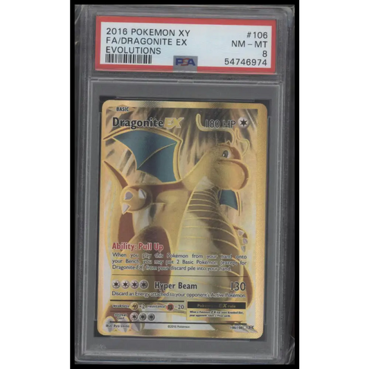 2016 Pokemon Xy Evolutions #106 Fa/Dragonite Ex Evolutions PSA 8