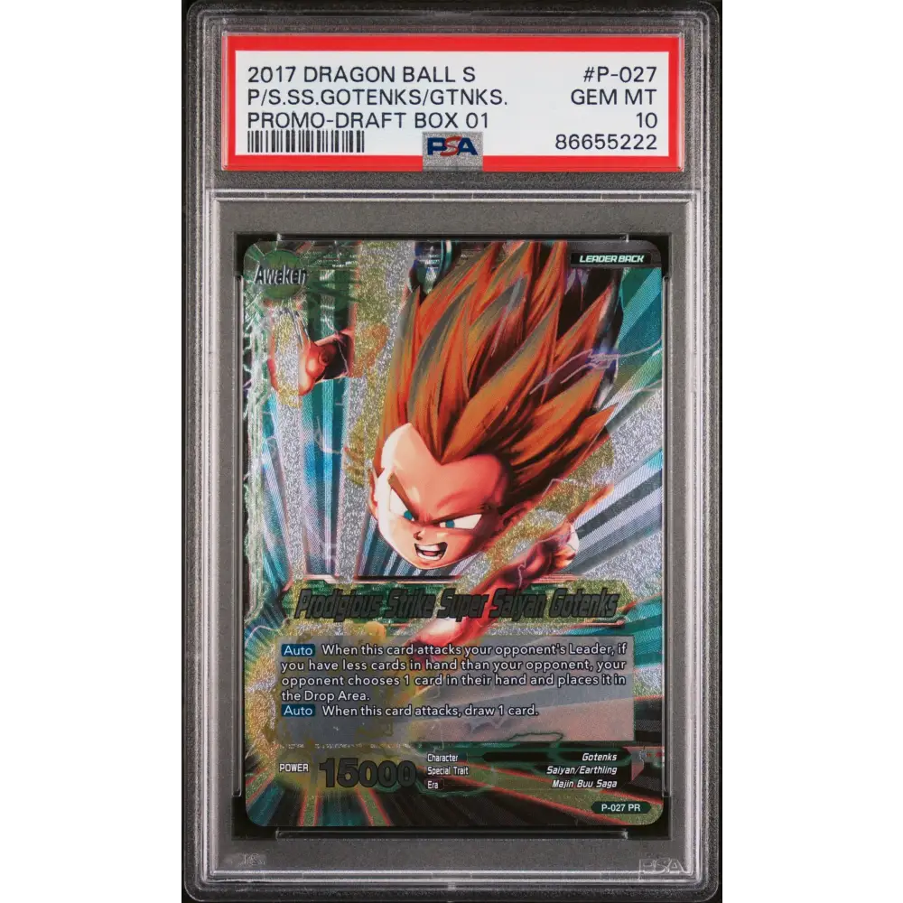 2017 DRAGON BALL SUPER 1 PRDGS STRK SS GOTENKS #P-027 - PSA 10 - Graded DBZ PSA 10