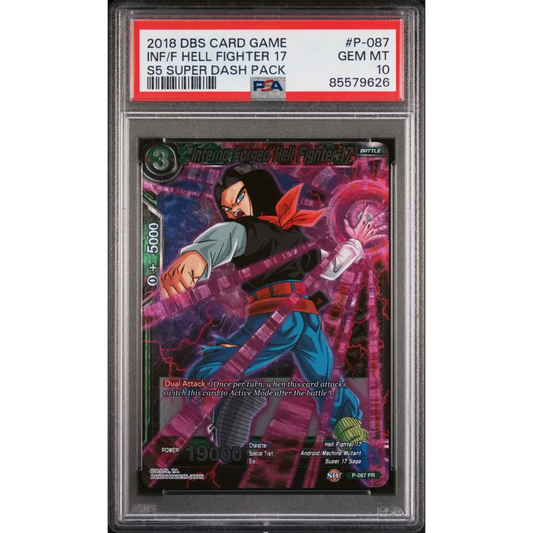 2018 DRAGON BALL SUPER SUPER DASH INF/F HELL FIGHTER 17 #P-087 - PSA 10 - Graded DBZ PSA 10