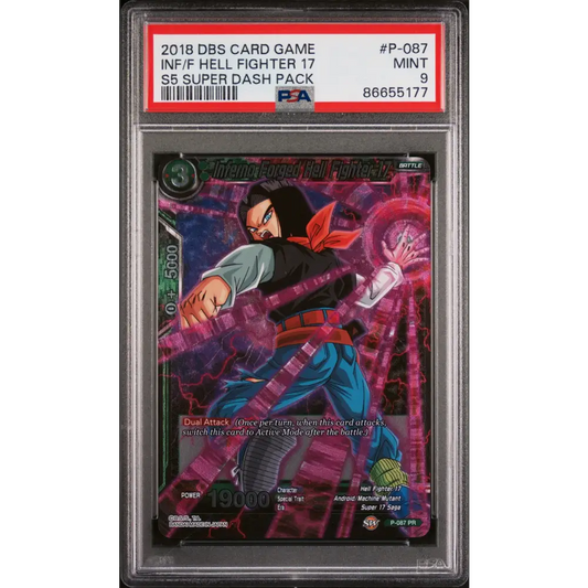 2018 DRAGON BALL SUPER SUPER DASH INF/F HELL FIGHTER 17 #P-087 - PSA 9 - Graded DBZ PSA 9