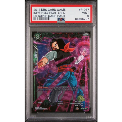 2018 DRAGON BALL SUPER SUPER DASH INF/F HELL FIGHTER 17 #P-087 - PSA 9 - Graded DBZ PSA 9