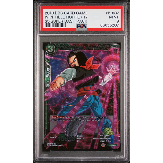 2018 DRAGON BALL SUPER SUPER DASH INF/F HELL FIGHTER 17 #P-087 - PSA 9 - Graded DBZ PSA 9