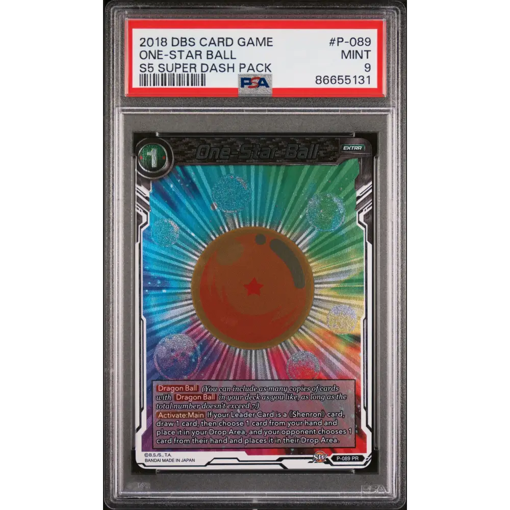 2018 DRAGON BALL SUPER SUPER DASH ONE-STAR BALL #P-089 - PSA 9 - Graded DBZ PSA 9