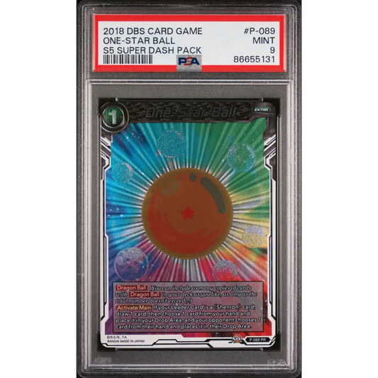 2018 DRAGON BALL SUPER SUPER DASH ONE-STAR BALL #P-089 - PSA 9 - Graded DBZ PSA 9