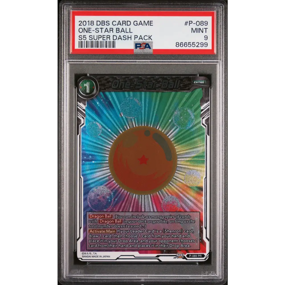 2018 DRAGON BALL SUPER SUPER DASH ONE-STAR BALL #P-089 - PSA 9 - Graded DBZ PSA 9