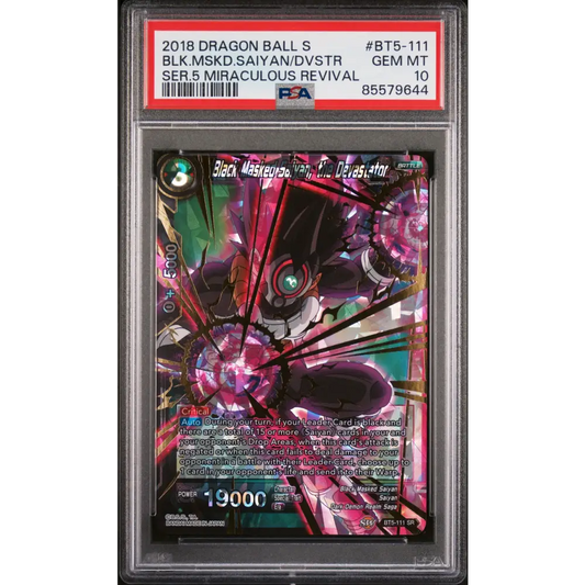 2018 DRAGON BALL SUPER MIRACULOUS REVIVAL BLK.MSKD.SAIYAN/DVSTR #BT5-111 PSA 10 - Graded DBZ PSA 10