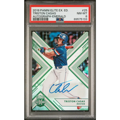 2018 Panini Elite Extra Edition #25 Triston Casas Autograph-Emerald PSA 8