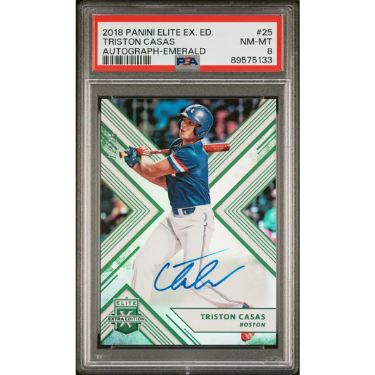 2018 Panini Elite Extra Edition #25 Triston Casas Autograph-Emerald PSA 8