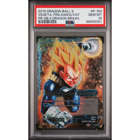 2019 DRAGON BALL SUPER 4 DRAGON BRAWL VEGETA FRS AWAKENING #P-163 - PSA 10 - Graded DBZ PSA 10
