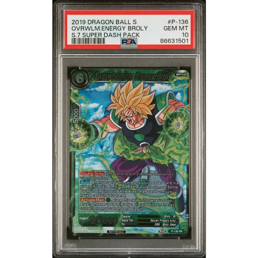 2019 DRAGON BALL SUPER OVRWLM.ENERGY BROLY #P-136 - PSA 10 - Graded DBZ PSA 10