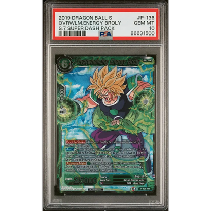 2019 DRAGON BALL SUPER OVRWLM.ENERGY BROLY #P-136 - PSA 10 - Graded DBZ PSA 10