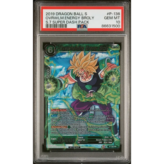 2019 DRAGON BALL SUPER OVRWLM.ENERGY BROLY #P-136 - PSA 10 - Graded DBZ PSA 10