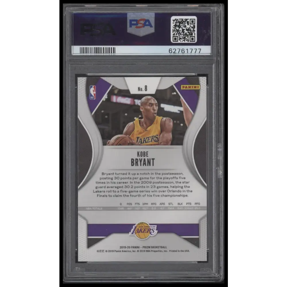 2019 Panini Prizm #8 Kobe Bryant PSA 10