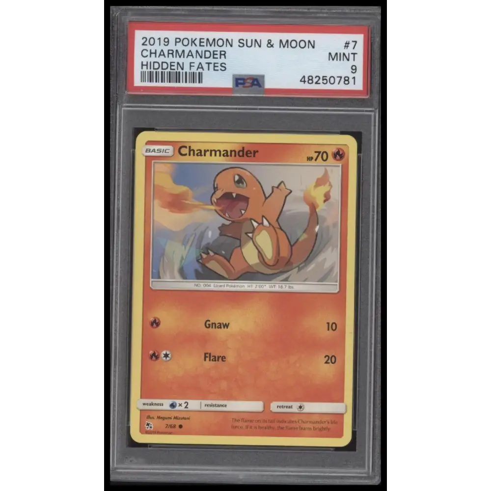 2019 Pokemon Sun & Moon Hidden Fates #7 Charmander Hidden Fates PSA 9
