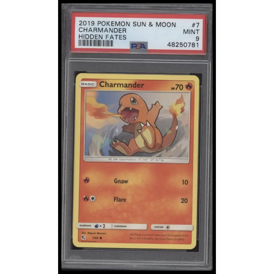 2019 Pokemon Sun & Moon Hidden Fates #7 Charmander Hidden Fates PSA 9