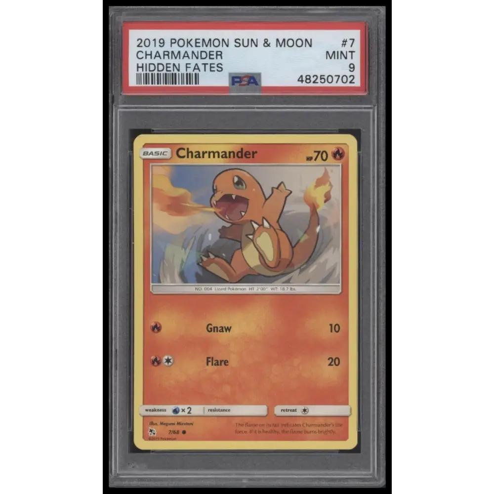 2019 Pokemon Sun & Moon Hidden Fates #7 Charmander Hidden Fates PSA 9