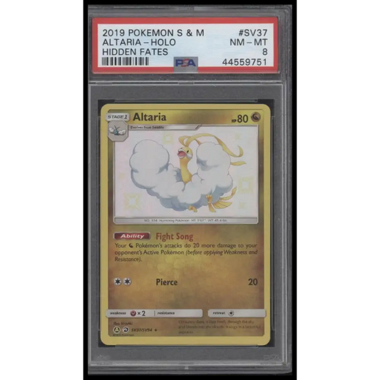 2019 Pokemon Sun & Moon Hidden Fates #SV37 Altaria-Holo Hidden Fates PSA 8