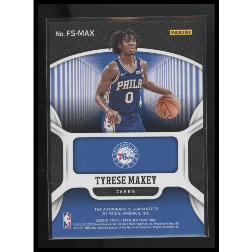 2020-21 Panini Certified #FS-MAX Tyrese Maxey Fresh Faces Signatures