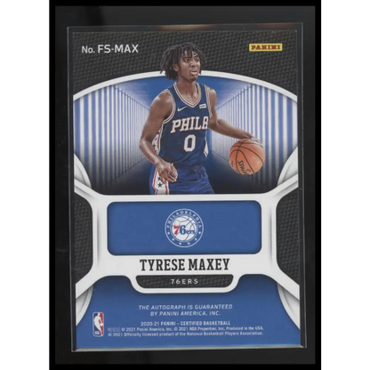 2020-21 Panini Certified #FS-MAX Tyrese Maxey Fresh Faces Signatures