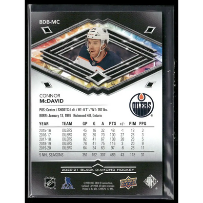 2020-21 Upper Deck Black Diamond #BDB-MC Connor McDavid #/349