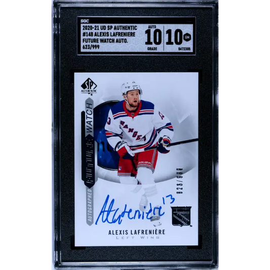 2020-21 Upper Deck SP Authentic #148 Alexis Lafreniere Future Watch Auto. SGC 10