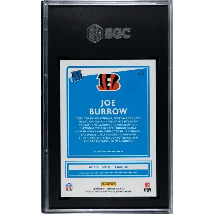 2020 Donruss #301 Joe Burrow SGC 10