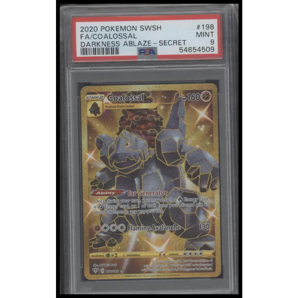 2020 Pokemon #198 Fa/Coalossal Darkness Ablaze-Secret PSA 9