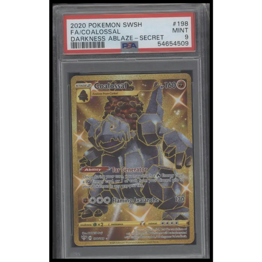2020 Pokemon #198 Fa/Coalossal Darkness Ablaze-Secret PSA 9