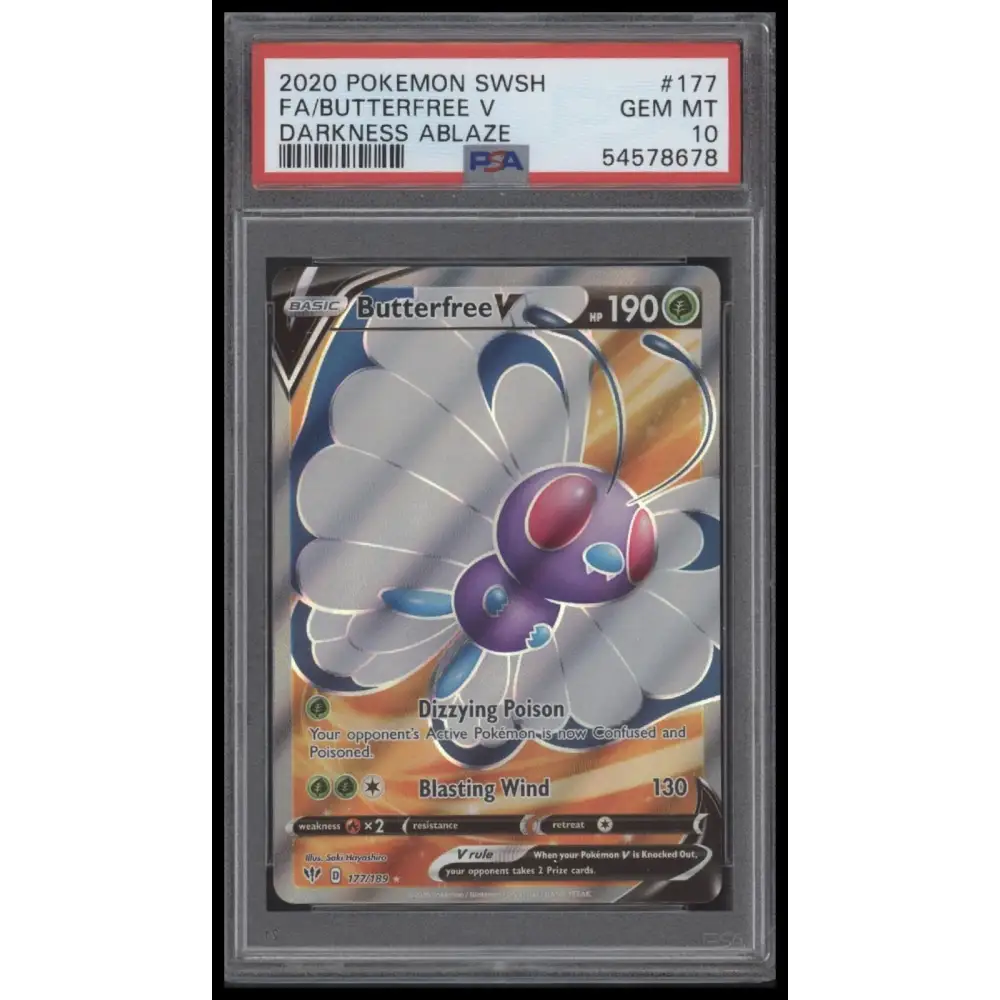 2020 Pokemon Darkness Ablaze #177 Fa/Butterfree V Darkness Ablaze PSA 10