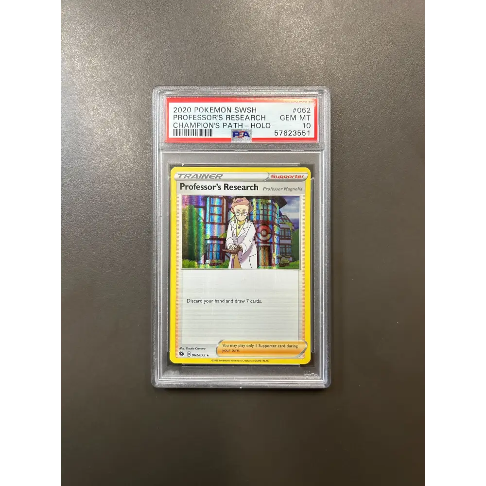 2020 POKEMON SWORD & SHIELD CHAMPION’S PATH PROFESSOR’S RESEARCH HOLO #62 PSA 10 - Graded Pokemon PSA 10