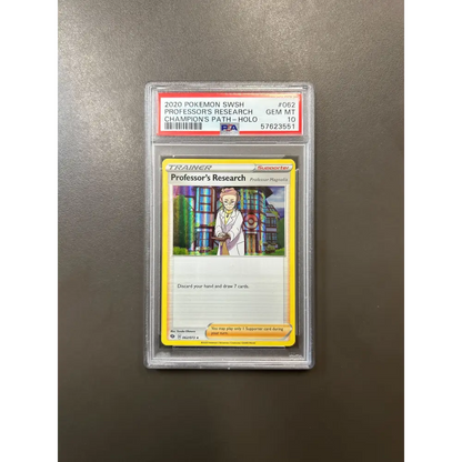 2020 POKEMON SWORD & SHIELD CHAMPION’S PATH PROFESSOR’S RESEARCH HOLO #62 PSA 10 - Graded Pokemon PSA 10