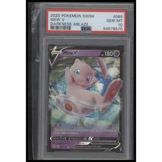 2020 Pokemon Sword & Shield Darkness Ablaze #069 Mew V Darkness Ablaze PSA 10