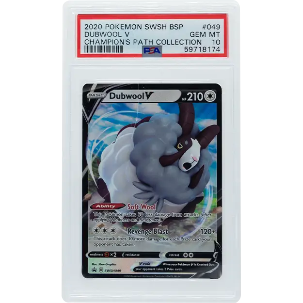 2020 POKEMON SWSH BLACK STAR PROMO DUBWOOL V #49 PSA 10 - Graded Pokemon PSA 10